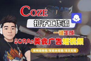 Coze扣子智能体工作流一键生成“SORA2美食广告“短视频，全流程保姆级教学-沧海聊项目