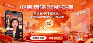 IP直播流量成交课：偷流量+脚本控成交，线索驱动的创始人IP方法论-沧海聊项目