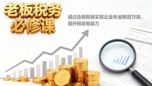老板税务必修课,通过合规税筹实现企业年省税百万级,提升税务免疫力-沧海聊项目