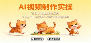 AI视频制作实操,飞天/小橘猫/美女系列,可灵/ViduAl/通义万相文生图转视频-沧海聊项目