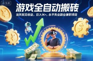 游戏全自动搬砖，当天就见收益，日入1K+，永不失业副业兼职项目【揭秘】-沧海聊项目