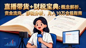 直播带货+财税宝典：概念解析、资金流向、涉税分析，月入10万合规指南-沧海聊项目
