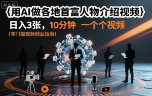 用AI做各地首富人物介绍视频，日入3张，10分钟一个视频-沧海聊项目