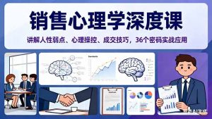 销售心理学深度课，讲解人性弱点、心理操控、成交技巧，36个密码实战应用-沧海聊项目