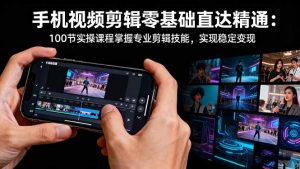 手机视频剪辑零基础直达精通:100节实操课程掌握专业剪辑技能,实现稳…-沧海聊项目