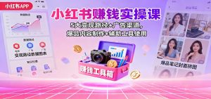 小红书赚钱实操课:5大变现路径+广告渠道,爆品内容制作+辅助工具使用-沧海聊项目