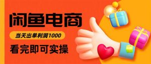 闲鱼高利润电商，当天上架当天出单，一单利润300-沧海聊项目