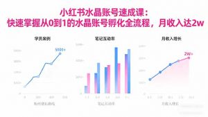 2025小红书水晶账号速成课：快速掌握从0-1水晶账号孵化全流程，月收入达2w-沧海聊项目