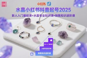 水晶小红书抖音起号2025，新人入门基础课+水晶专业知识课+销售知识进阶课-沧海聊项目