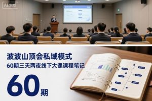 波波山顶会私域模式60期三天两夜线下大课课程笔记(文档)-沧海聊项目