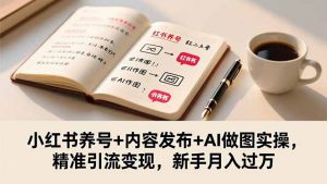 小红书养号+内容发布+AI做图实操，精准引流变现，新手月入过万-沧海聊项目