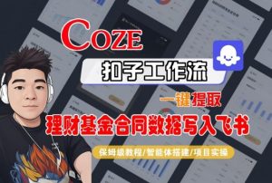 Coze扣子智能体工作流一键提取理财基金合同数据写入飞书，全流程保姆级教学-沧海聊项目