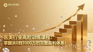 医美行业高阶训练课程:掌握从0到1000万的完整盈利体系!-沧海聊项目