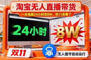 淘宝无人直播带货，一台电脑214小时卖8W，双11卖爆了【揭秘】-沧海聊项目