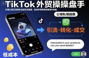 TikTok外贸操盘手,打通公域引流到私域成交全链路,低成本获取高质量海外询盘-沧海聊项目