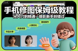手机修图保姆级教程，从入门到精通，摄影新手别错过-沧海聊项目