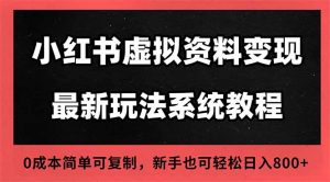2025小红书虚拟资料最新开店运营教程，搜索流变现玩法，一人多店0成本…-沧海聊项目
