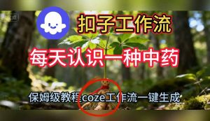 Coze扣子工作流一键生成每天认识一种中药短视频，保姆级搭建教学-沧海聊项目