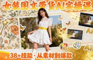 女装图文带货的AI实操课，覆盖38个实用技能，快速提升素材制作效率-沧海聊项目