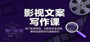 影视文案写作课：热门影视筛选，文案创作全流程，解锁流量密码与版权技巧-沧海聊项目