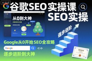 谷歌SEO实操课，Google从0开始SEO全攻略，逐步进阶到大神-沧海聊项目