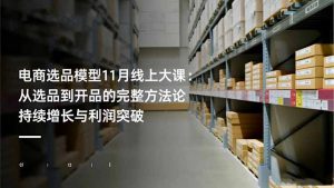 电商选品模型11月线上大课：从选品到开品的完整方法论 持续增长与利润突破-沧海聊项目