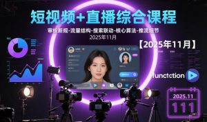 短视频+直播综合课程【2025年11月】,审核新规-流量结构-搜索联动-核心算法-推流细节-沧海聊项目