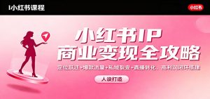 小红书IP商业变现全攻略:定位跃迁+爆款流量+私域裂变+直播转化,高利润闭环搭建-沧海聊项目