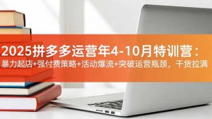 2025拼多多运营年4-10月特训营:暴力起店+强付费策略+活动爆流+突破运营瓶颈,干货拉满-沧海聊项目