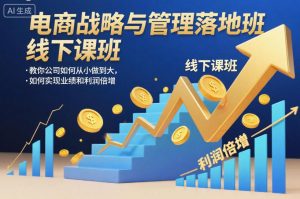 电商战略与管理落地班线下课，教你公司如何从小做到大，如何实现业绩和利润倍增【录音】-沧海聊项目