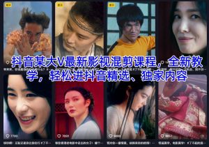 抖音某大V最新影视混剪课程，全新教学，轻松进抖音精选、独家内容-沧海聊项目