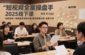 短视频全案操盘手2025线下课,全部实战一线操盘手经验分享,毫无保留分享,全是干货-沧海聊项目