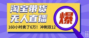 年前风口!淘宝带货,无人直播160小时卖了6万!-沧海聊项目