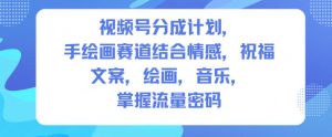 视频号分成计划,人生感悟手绘画赛道,文案,绘画,音乐,掌握流量密码-沧海聊项目