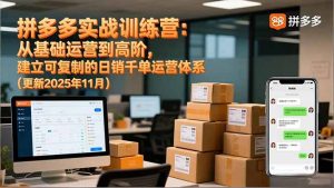 拼多多实战训练营：从基础运营到高阶，建立可复制的日销千单运营体系(更新11月-沧海聊项目