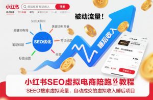 小红书SEO虚拟电商陪跑教程，实现seo搜索被动流量，自动成交的被动收入睡后项目-沧海聊项目