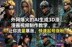 外网爆火的AI生成3D漫画视频制作教学，让你流量暴涨，快速起号涨粉！-沧海聊项目