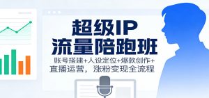 超级IP流量陪跑班：账号搭建+人设定位+爆款创作+直播运营，涨粉变现全流程-沧海聊项目