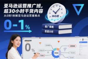 亚马逊运营推广班，超30小时干货内容，从0到1拆解亚马逊运营重难点-沧海聊项目