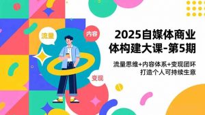 2025自媒体商业体构建大课-第5期，流量思维+内容体系+变现闭环，打造个人可持续生意-沧海聊项目