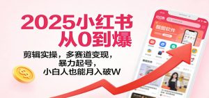2025小红书从0到爆:剪辑实操,多赛道变现,暴力起号,零基础也能月入破W-沧海聊项目