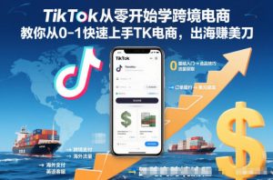 TikTok从零开始学跨境电商,教你从0-1快速上手TK电商,出海賺美刀-沧海聊项目