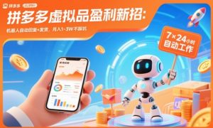 拼多多虚拟品盈利新招：机器人自动回复+发货，月入1-3W不踩坑【揭秘】-沧海聊项目
