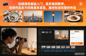 拍摄课零基础入门，超多案例教学，视频作品走不同角度来呈现，最终形成完整的作品-沧海聊项目