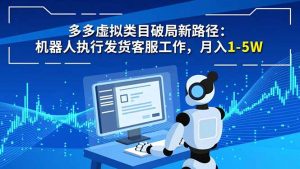 多多虚拟类目破局新路径：机器人执行发货客服工作，月入 1-5W-沧海聊项目