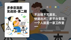 多参 宗漫剧实操班2.0-更新，不出镜不写脚本、快速出片、多平台变现，一个人就是一家工作室-沧海聊项目