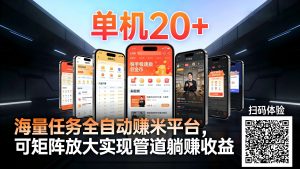99盒子自动挂机项目,单机20+,可矩阵放大实现管道躺赚收益,推广可享团队收益-沧海聊项目