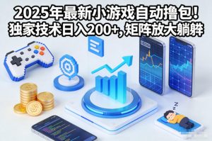 2025年最新小游戏自动撸包!独家技术日入2张+,矩阵放大躺賺【揭秘】-沧海聊项目