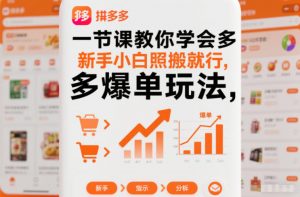 一节课教你学会拼多多爆单玩法,新手小白照搬就行-沧海聊项目