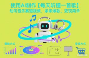 使用AI制作【每天听懂一首歌】动听音乐赛道视频,条条爆款,变现简单-沧海聊项目